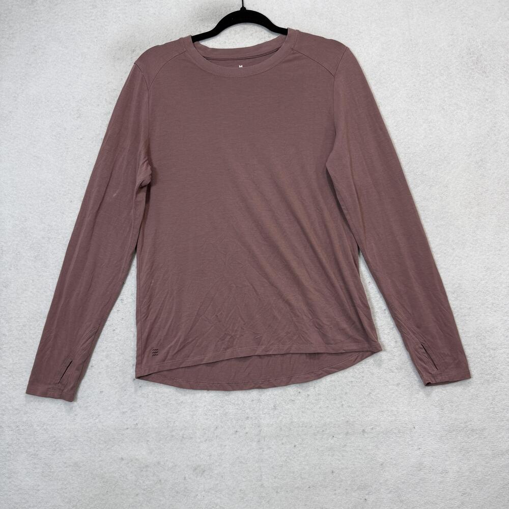 Free Fly Shirt Womens Medium Pink Long Sleeve Bamboo Crew Neck Athletic Top
